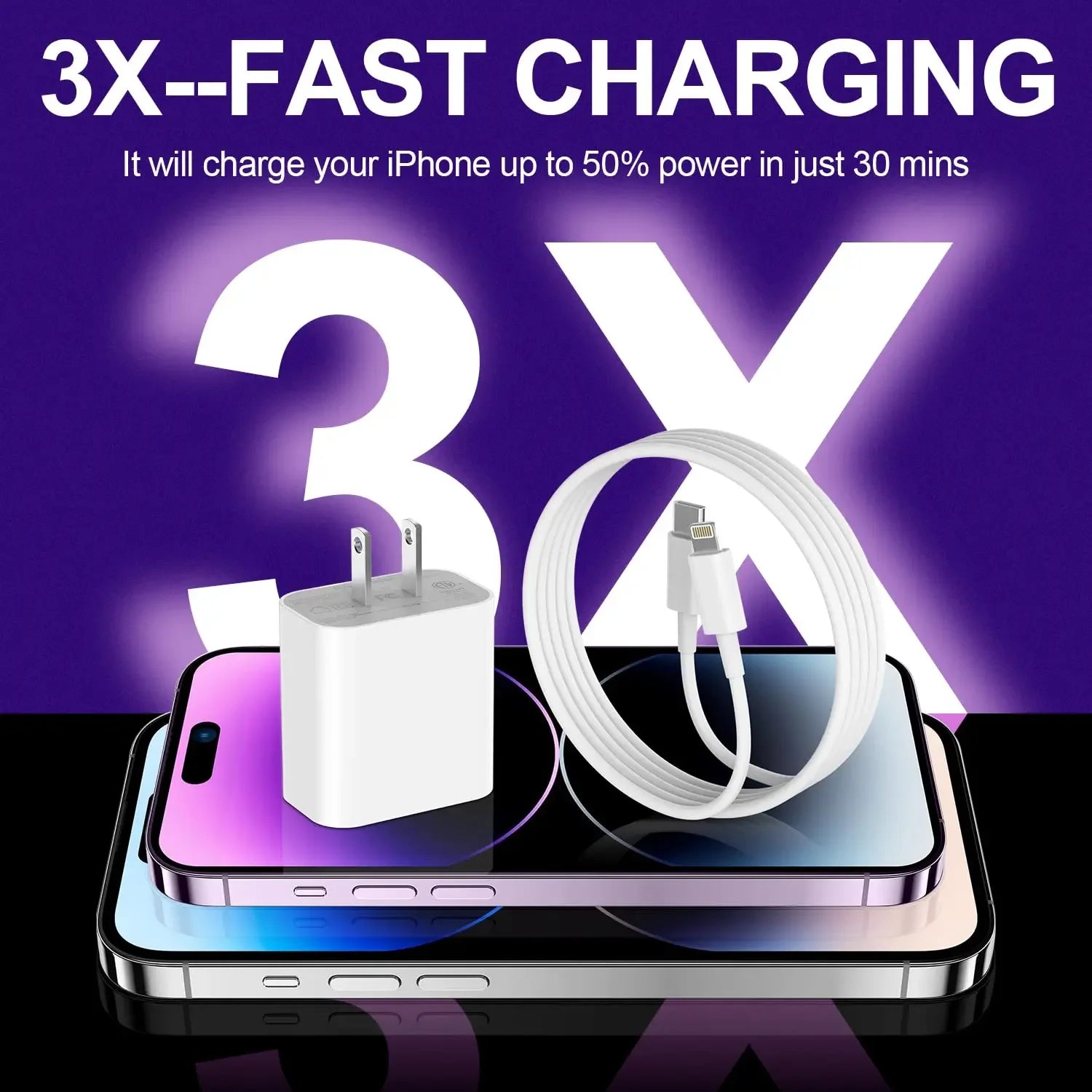 20W USB-C Fast Charger with 6FT Cable – For iPhone & iPad