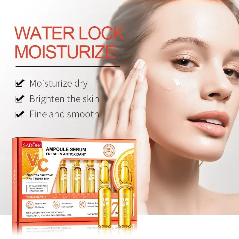 ✨🍊 Vitamin C Face Brightening Serum – Dark Spot Care, Pore Minimizing & Anti-Aging Gold Essence with Hyaluronic Acid