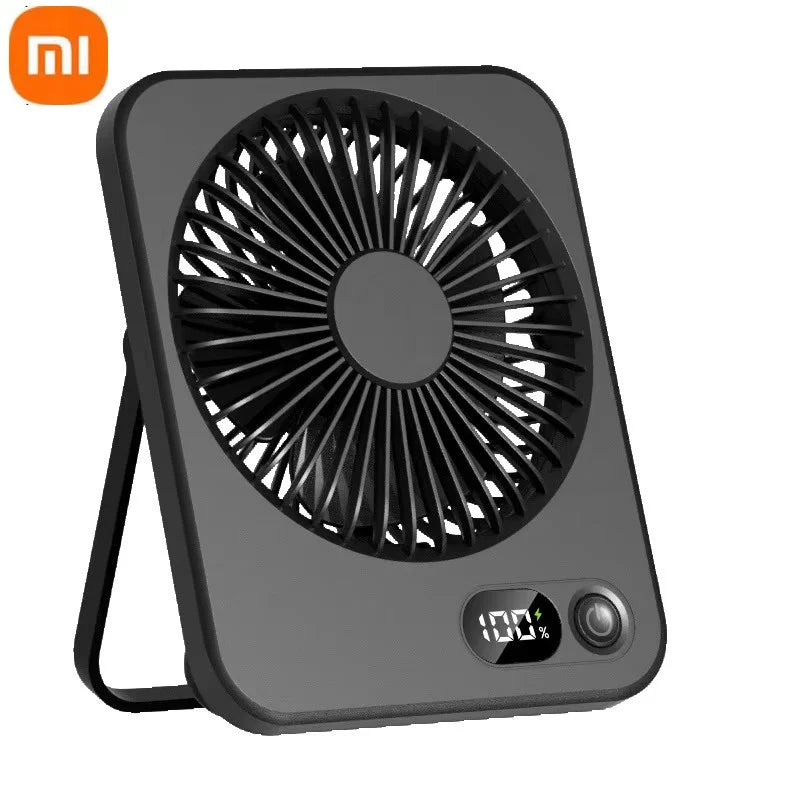 🌬️📱 Xiaomi Portable Desk Fan – 5 Speeds Ultra Quiet with Power Display