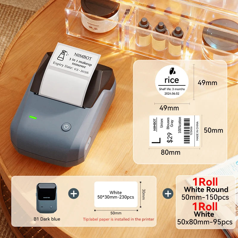 🏷️📱 NIIMBOT B1 Portable Thermal Label Printer – 2 Inch Bluetooth Sticker Maker
