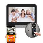 🔔📷 3MP Smart Life Tuya WiFi Doorbell Peephole Camera | 1080P Digital Door Viewer 👁️ | PIR Motion, IR Night Vision, Alexa & Google Support