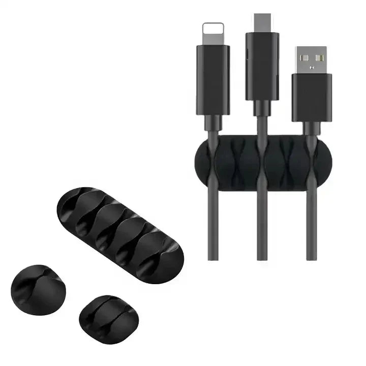 🎀🔌 VIKEFON Silicone Cable Organizer – Self-Adhesive Wire Clips