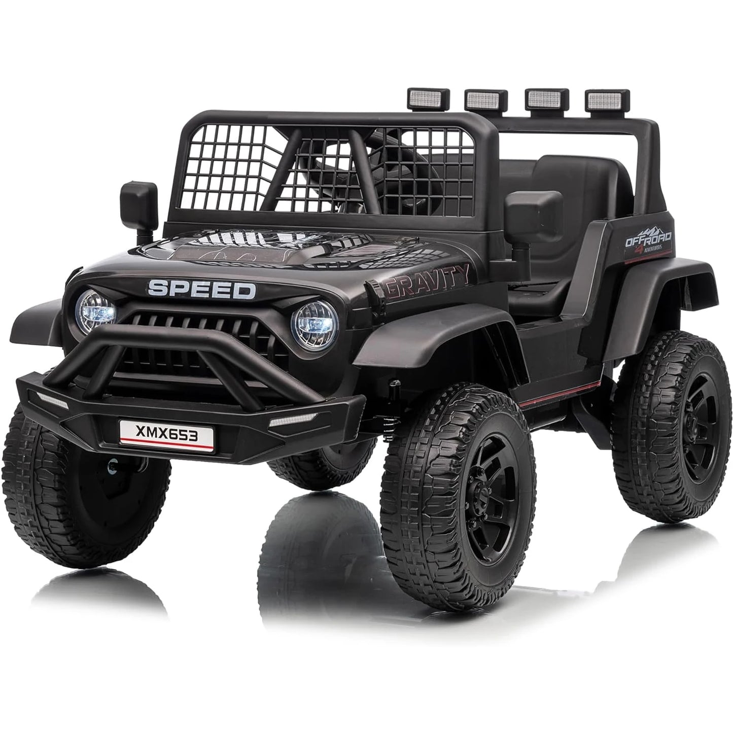 🚙 Electric Ride-On Car for Kids with Remote Control – LED Lights, Bluetooth Music Player, Kids Ride-On Truck Toy for Boys & Girls