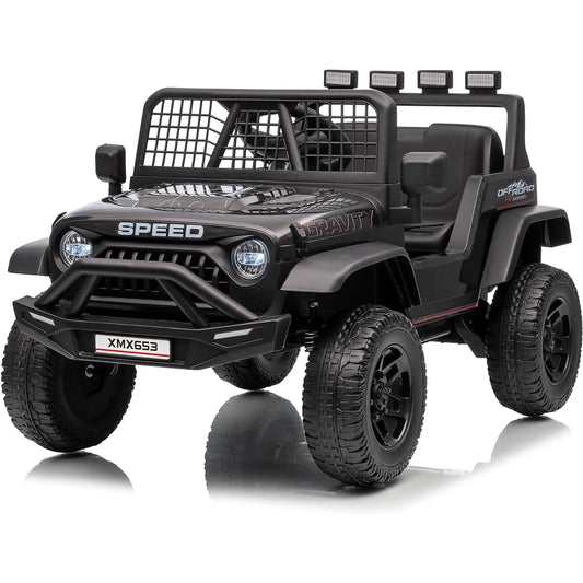 🚙 Electric Ride-On Car for Kids with Remote Control – LED Lights, Bluetooth Music Player, Kids Ride-On Truck Toy for Boys & Girls