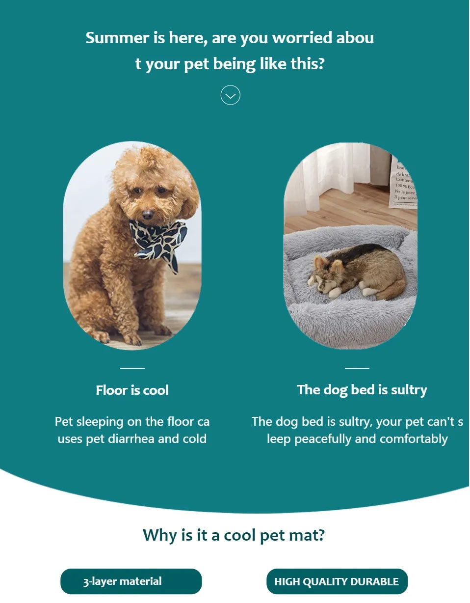 ❄️🐾 Dog Cooling Mat – Summer Pet Cold Bed Ice Pad