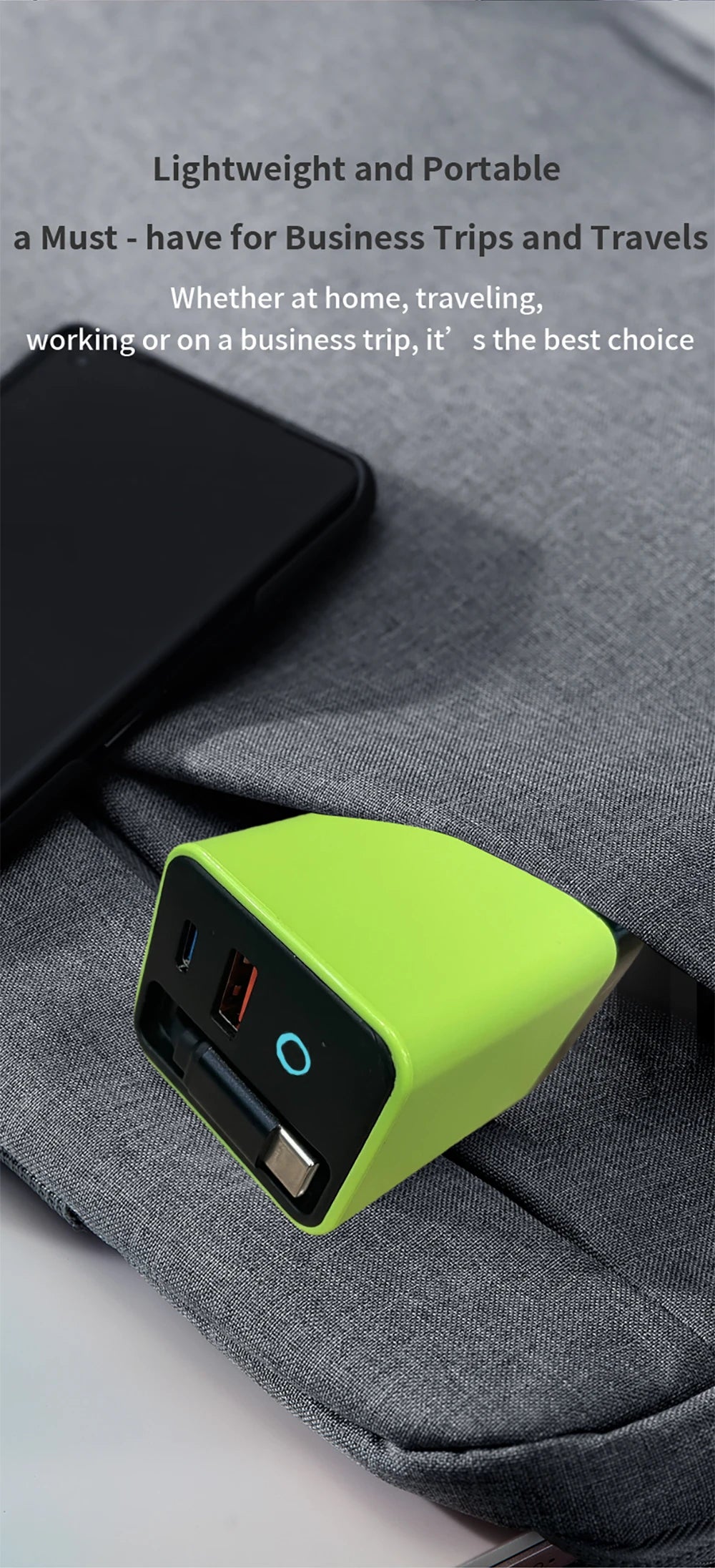 ⚡ 80W USB-C PD Fast Charger with Retractable Cable 🔄 | 100–240V Travel Wall Adapter for iPhone 16, MacBook, Samsung & Pixel 💻📱