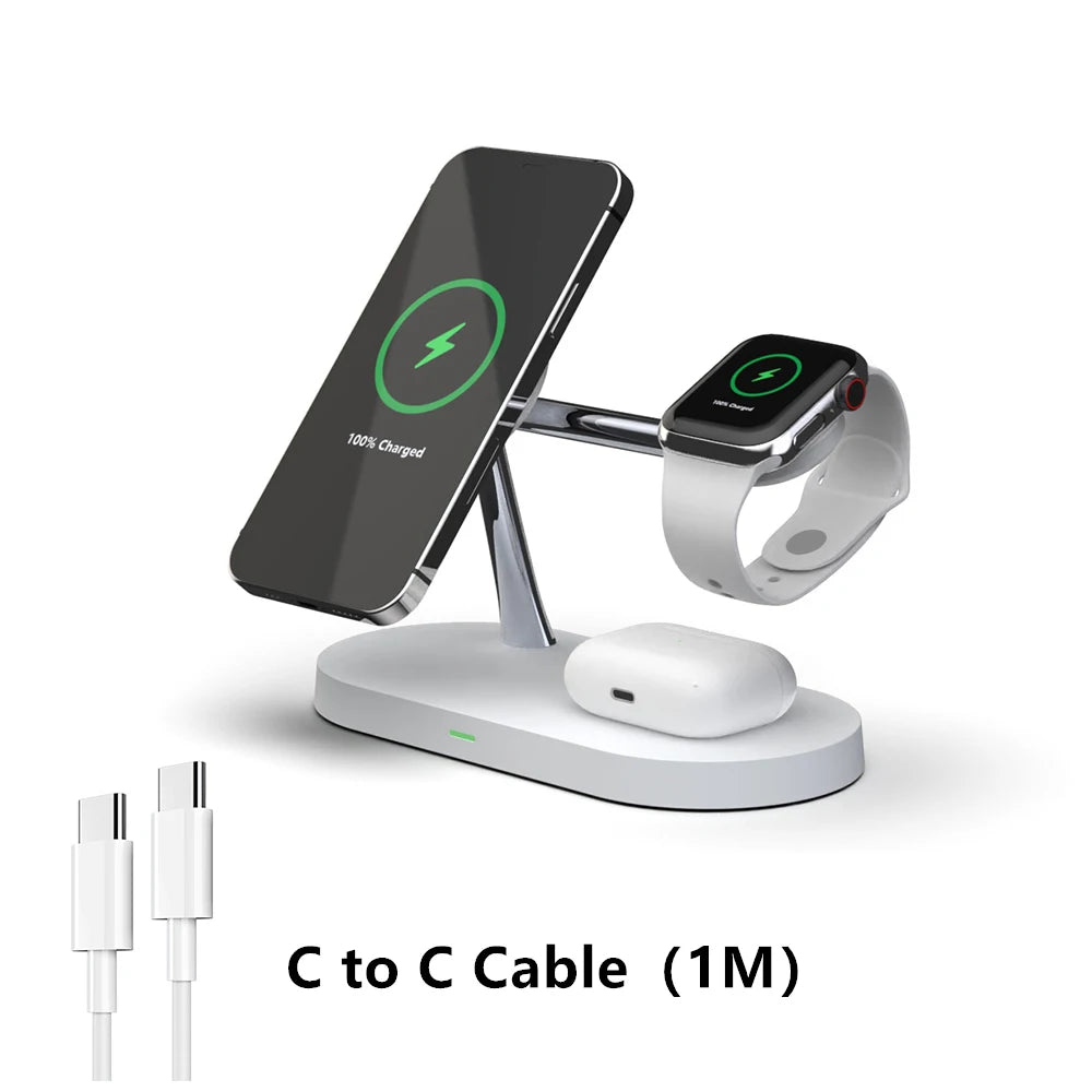 3-in-1 Wireless Charger Stand – Fast Charging for iPhone, Apple Watch & AirPods