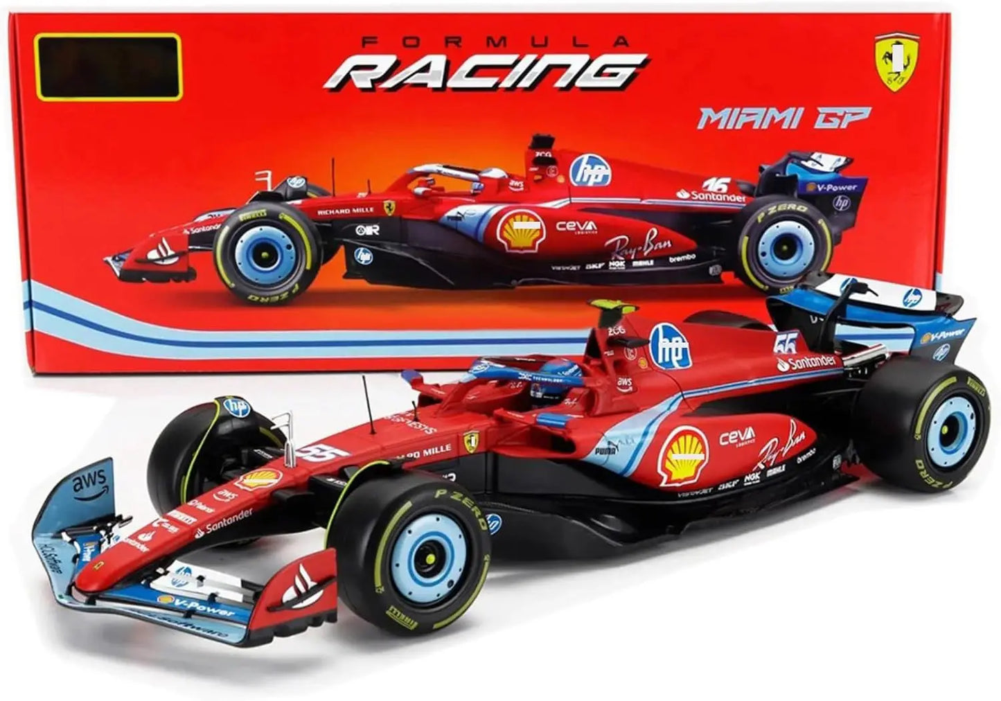 2025 SF25-#44 #16 Bburago 1:18 SF24 F1 Racing / SF23 F1 Ferrari Las Vegas #16 Sainz Static Car Model Vehicles Alloy Toy