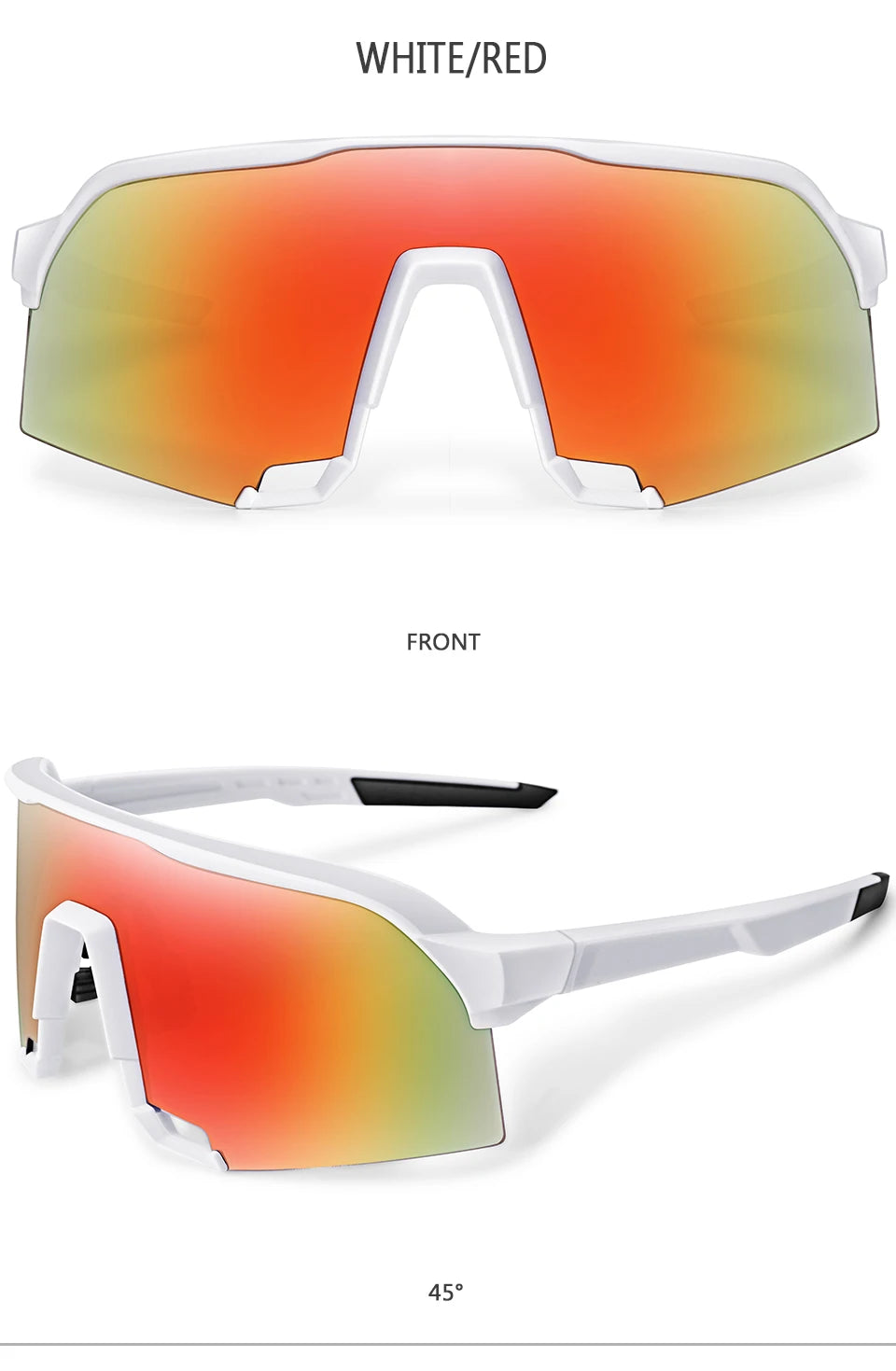 Cycling Sunglasses for Men and Women UV400 Available in 5 colors, these big-frame eyewear pieces are perfect for running, fishing, and other sports activities.