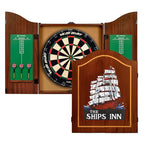 🏆 Professional Sisal Dartboard 🎯 with Cabinet & 6 Steel-Tip Darts | Self-Healing Fiber, 18" Official Size