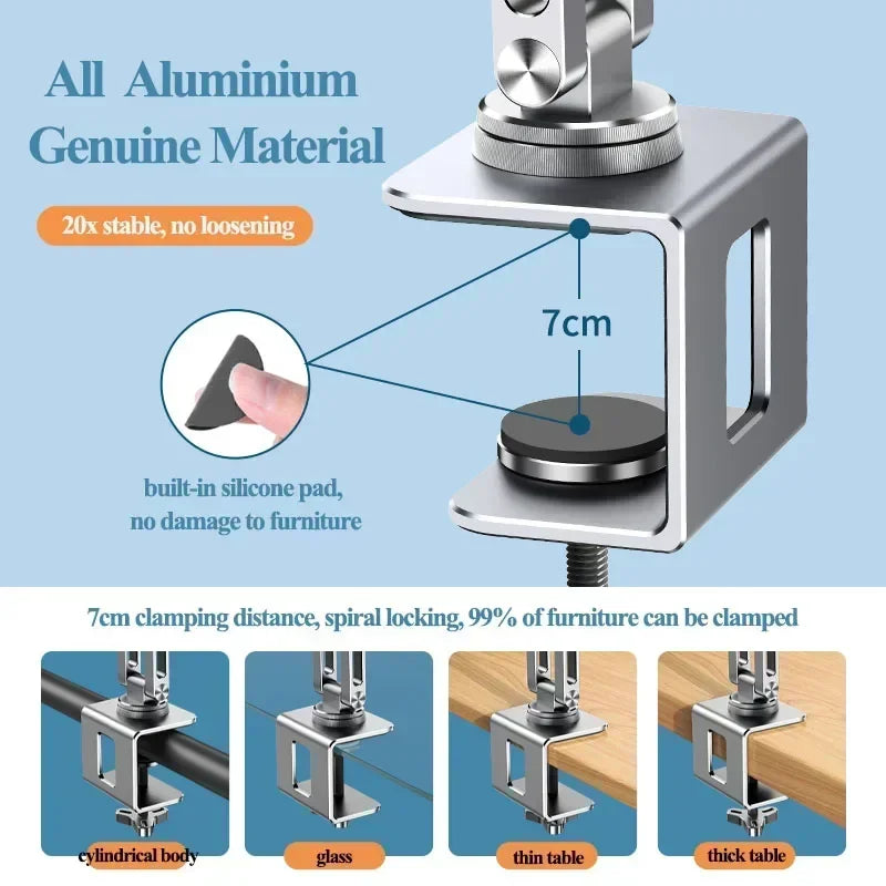💻🔄 Eary Laptop Arm Mount for Desk – 360° Rotating Adjustable Stand