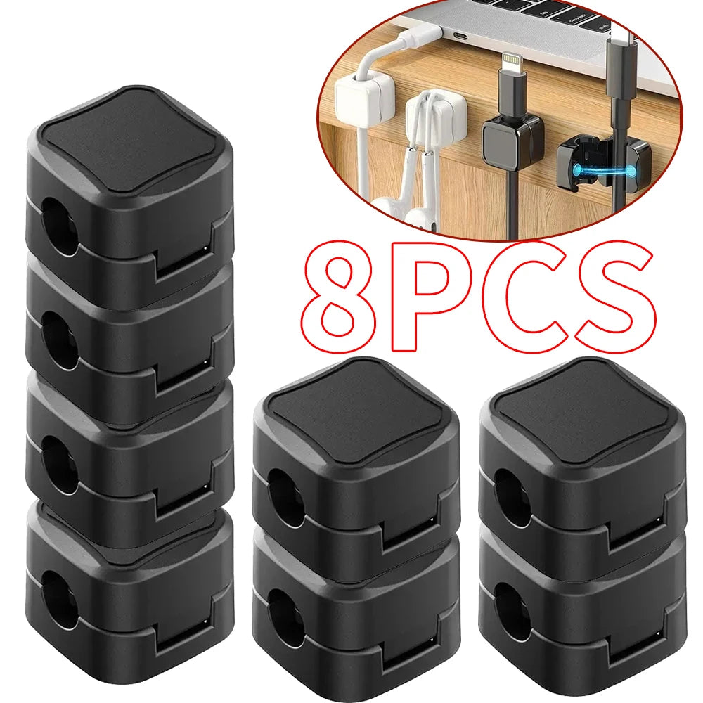 🧲🔌 Magnetic Cable Clips – Smooth Adjustable Cord Holder (4/8/16/36PCS)