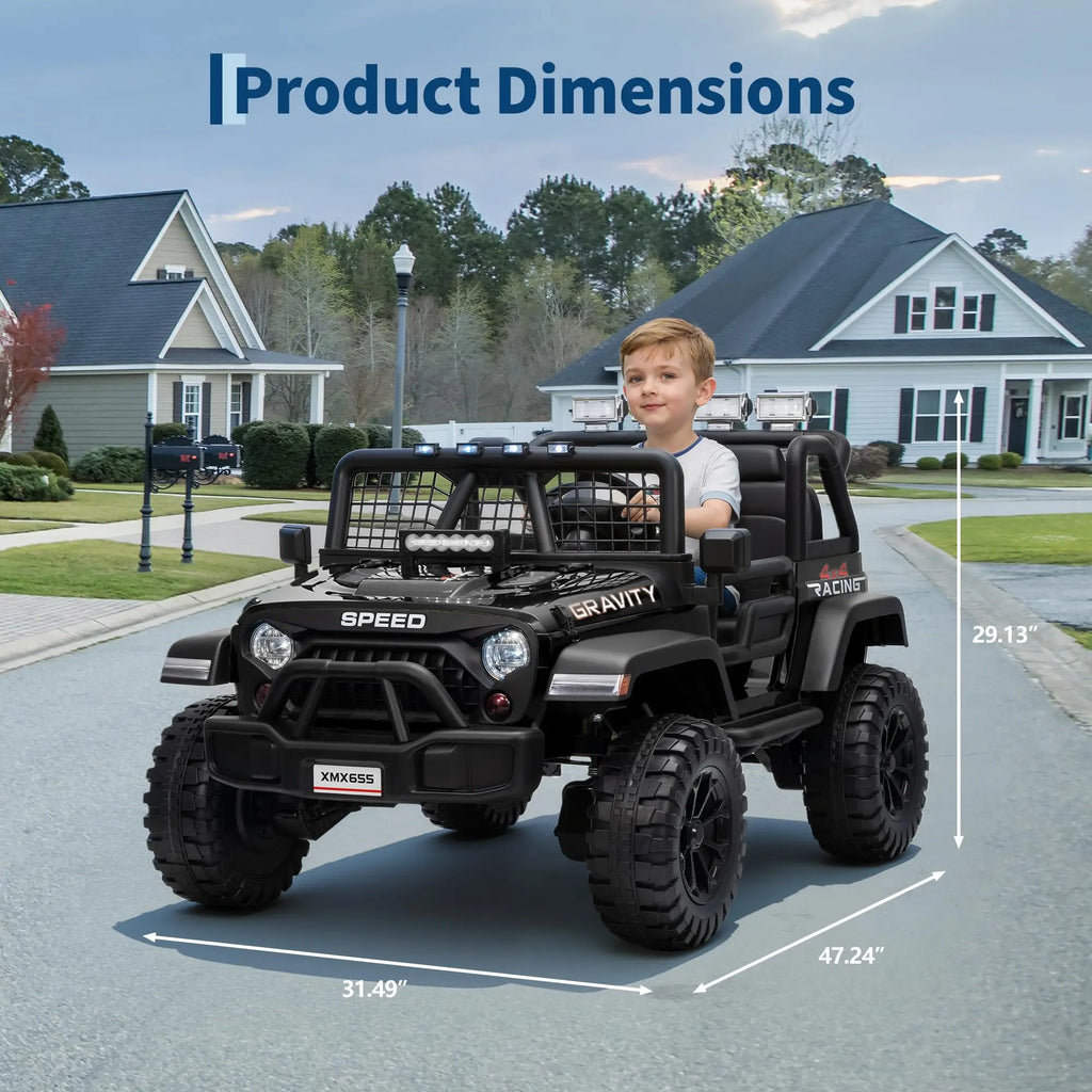 🚙 24V Kids Electric Off-Road Ride-On Car – 2-Seater 4WD Ride On Truck with Parent Remote Control for Boys & Girls Ages 3-8