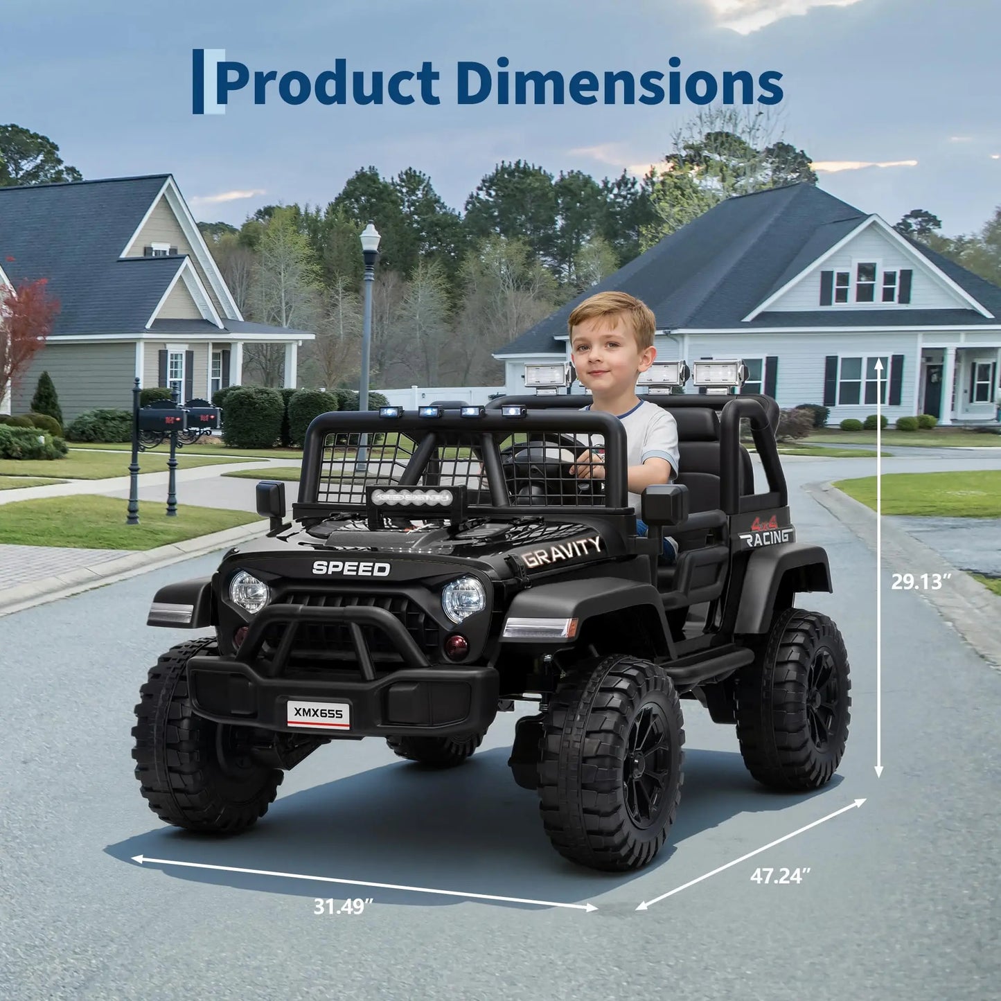 🚙 24V Kids Electric Off-Road Ride-On Car – 2-Seater 4WD Ride On Truck with Parent Remote Control for Boys & Girls Ages 3-8