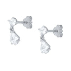 ✨💎 925 Silver Ear Needle Crystal Star Stud Earrings 💖 | Heart Chain Tassel Pendant Earrings for Women 👰 | Party & Wedding Jewelry Accessories 🌟