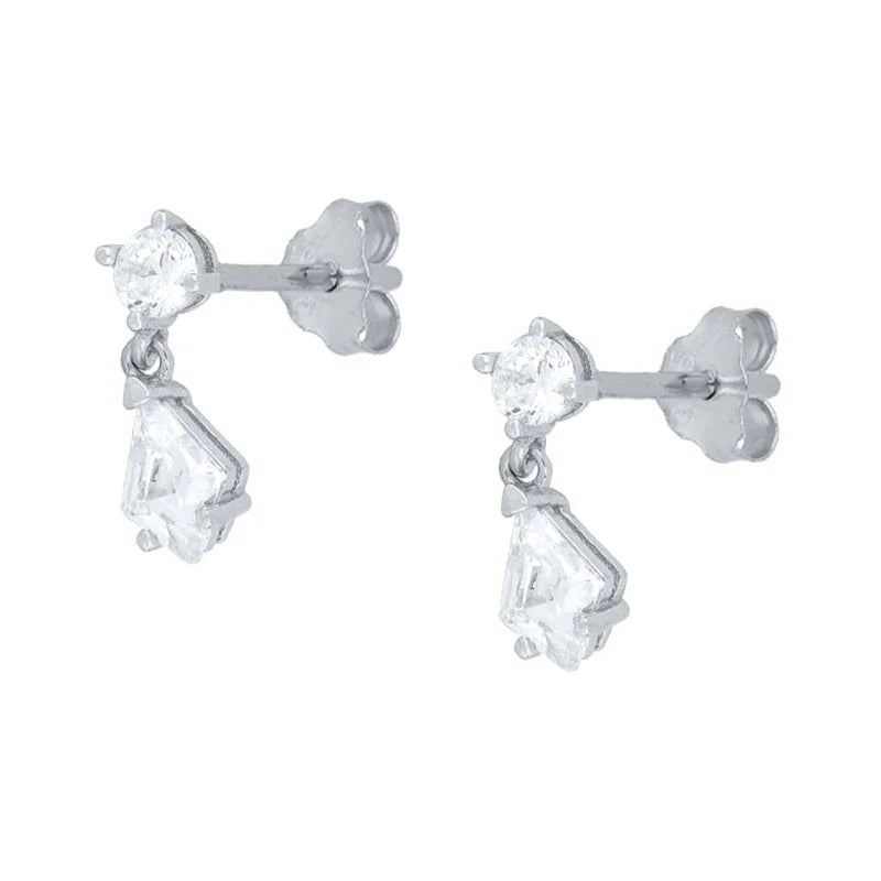 ✨💎 925 Silver Ear Needle Crystal Star Stud Earrings 💖 | Heart Chain Tassel Pendant Earrings for Women 👰 | Party & Wedding Jewelry Accessories 🌟