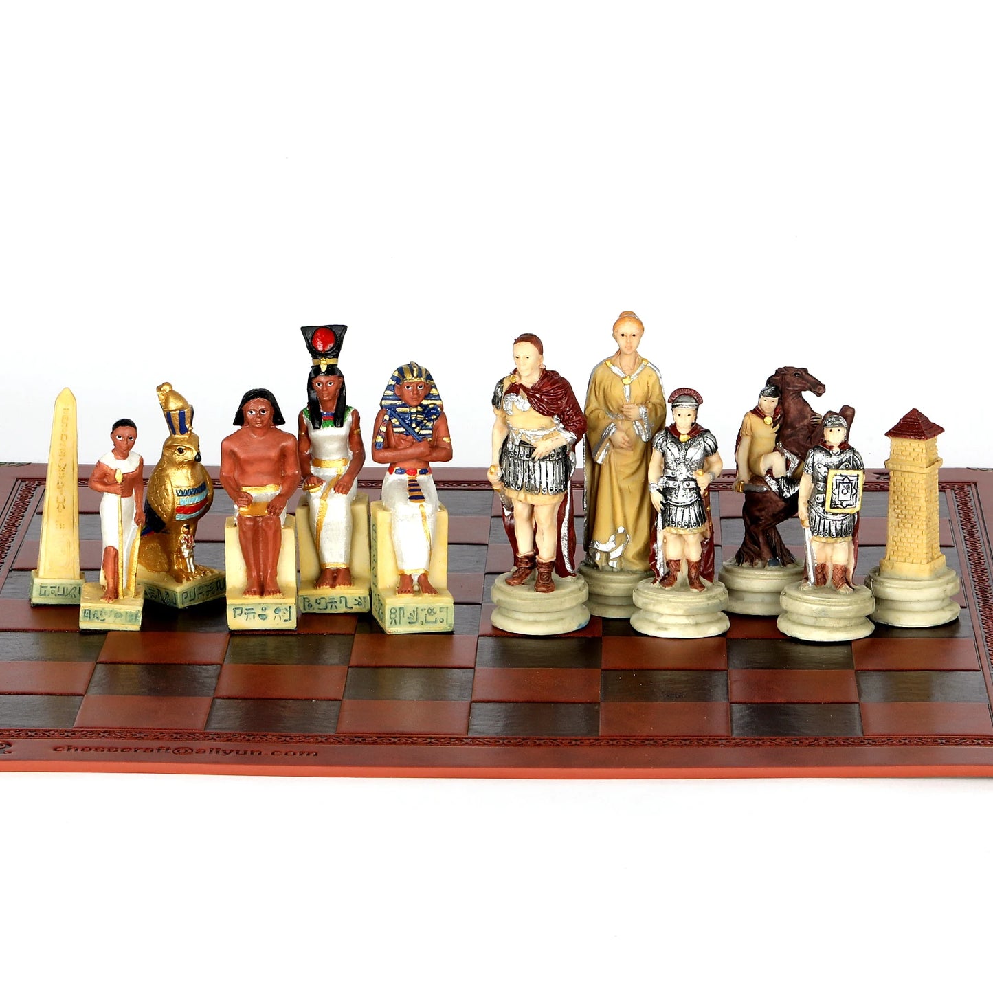 Role Theme Historical Chess Set ♟️ | Hand‑Painted Resin Pieces & Embossed Leather Board 🪄 | 32‑Piece Collector’s Gift Set 🎁 | Premium Strategy Game for Home & Display