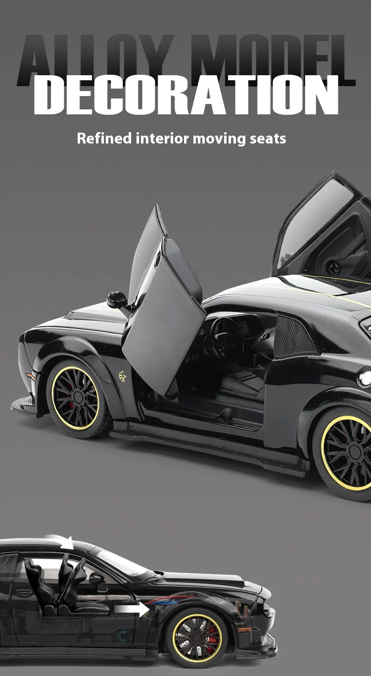 1:32 Dodge Challenger SRT Hellcat Redeye V8 Alloy Metal Diecast Model American Muscle Sports Car Collection For Hobby Decor