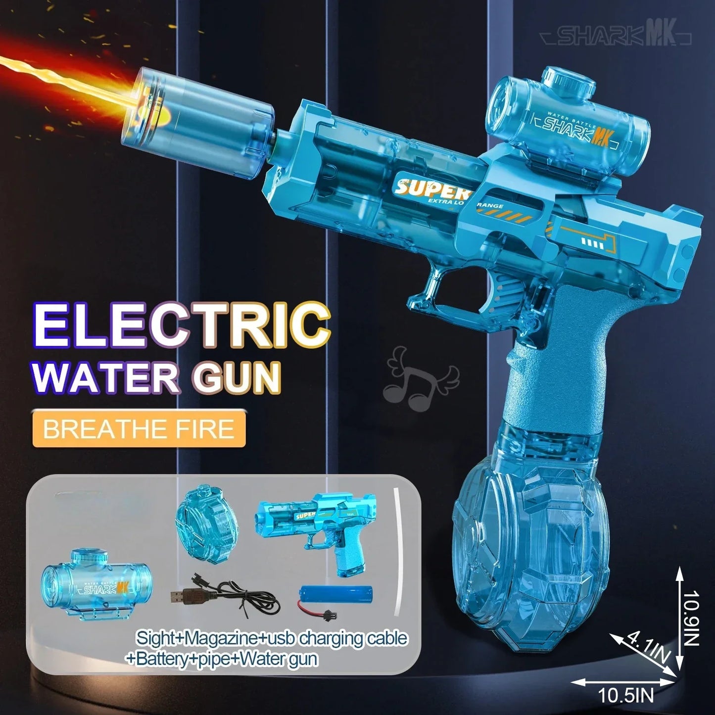 💦⚡ Simulated Recoil Electric Water Gun – Automatic Sensor Light Water Pistol for Kids | Summer Outdoor & Beach Toy