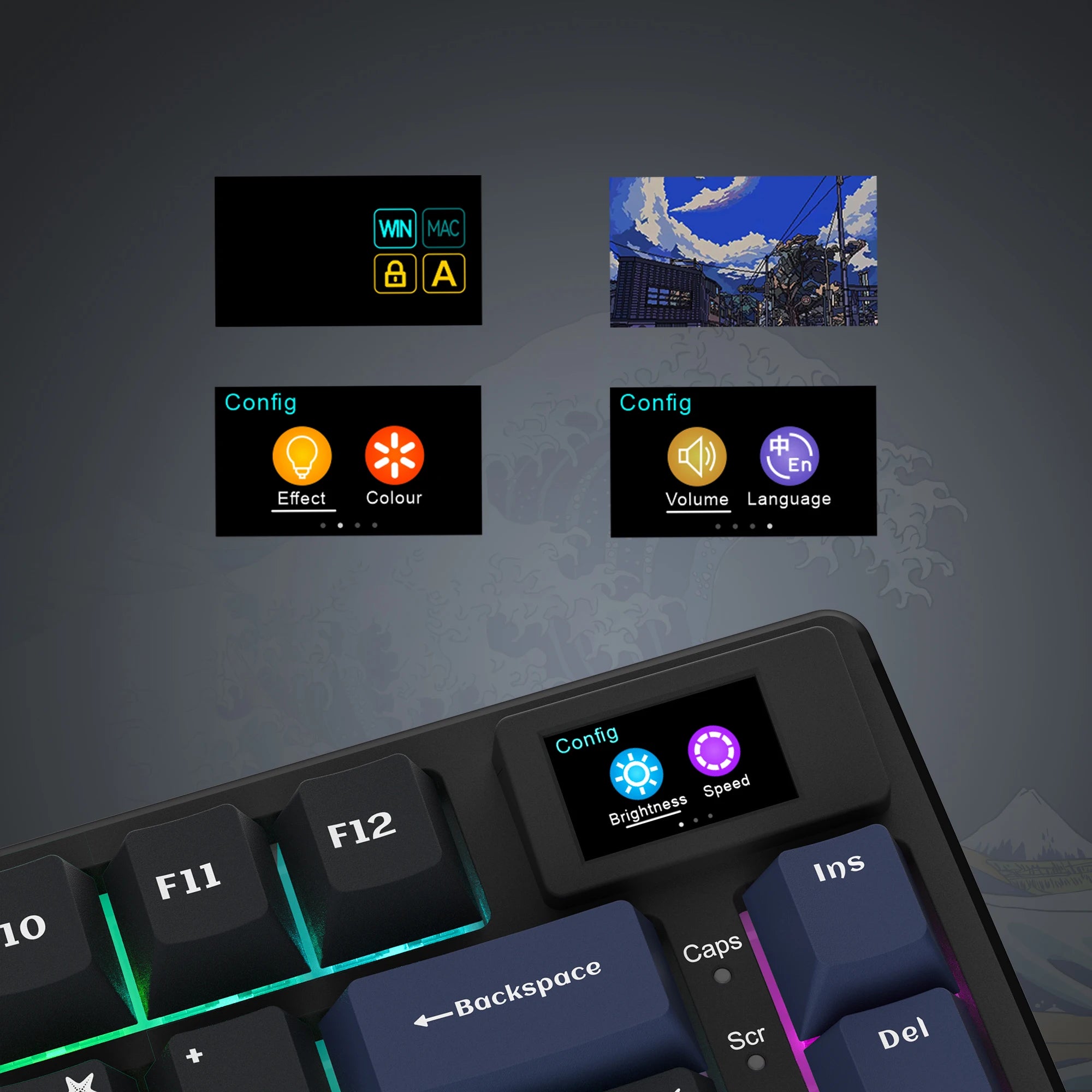 🔥⌨️ Wired Mechanical Gaming Keyboard with OLED Display – Hot-Swap RGB