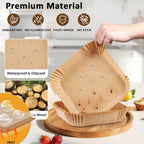 🍟✨ Air Fryer Paper Liners (50 / 100 PCS) | Non-Stick Oil-Proof & Waterproof Baking Paper 🧁 | Disposable Air Fryer & Microwave Paper Tray