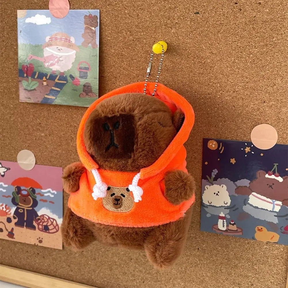 🦫🪽 Cute Capybara Plush Toy – Fluffy Anime Stuffed Animal with Hoodie & Wings | Small Simulation Doll Gift