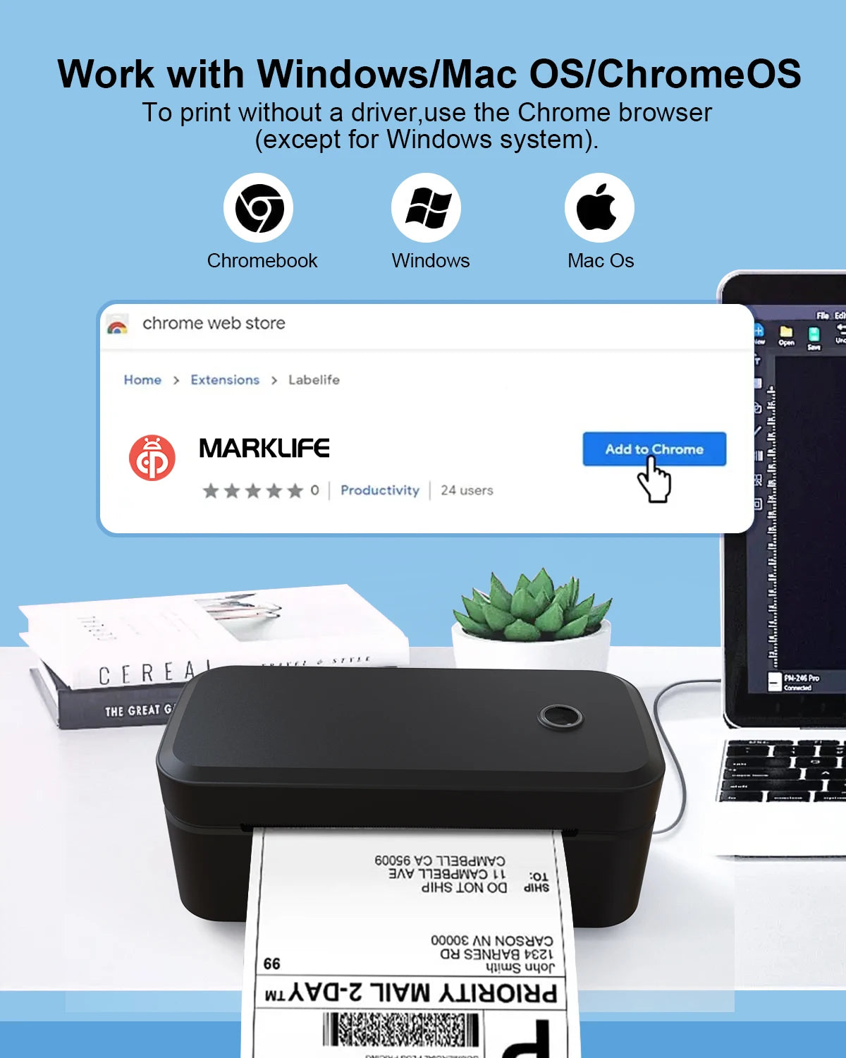 🏷️📦 Marklife X4 Thermal Label Printer – 4x6 Bluetooth Shipping Printer