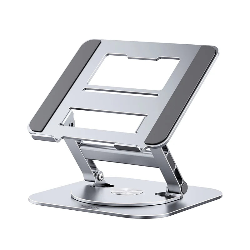 💻🔄 360° Rotatable Aluminum Laptop Stand – Adjustable Desk Riser