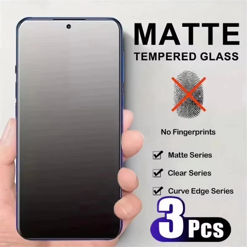 3PCS Matte Tempered Glass Screen Protector – Anti-Glare Frosted for iPhone