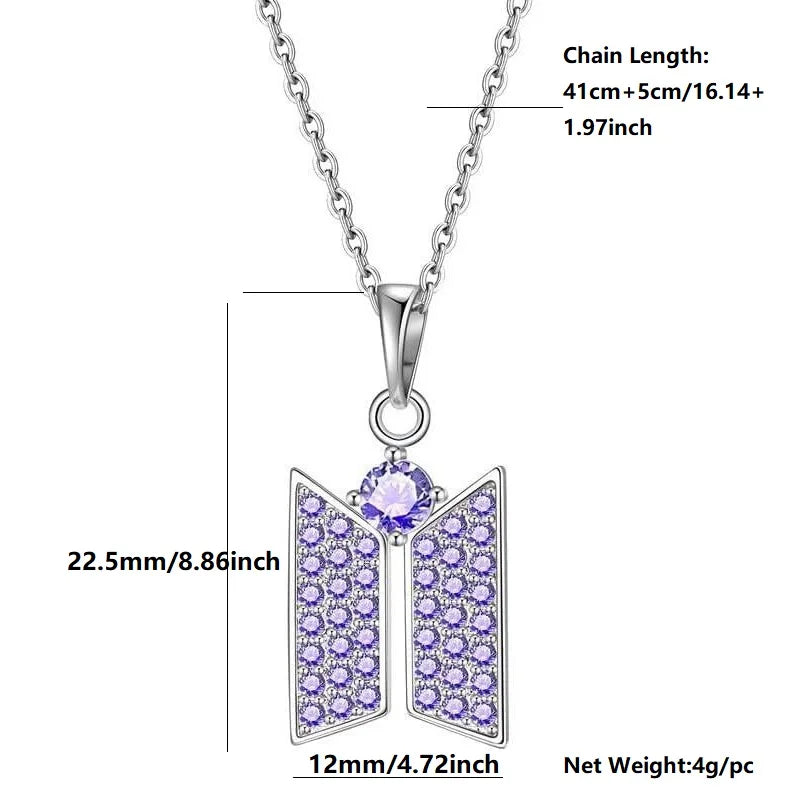 💜✨ Fashion Purple Crystal Earrings 🎧 | Zircon Alloy Pendant Earrings for Women & Girls 💎 | POP Music Lover Gift 🎤