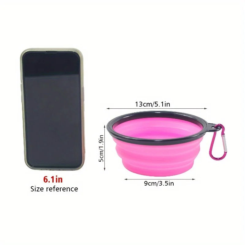 🐾🥣 Portable Folding Silicone Dog Travel Bowl – Food & Water