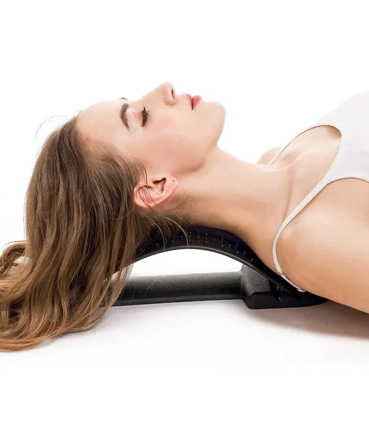 Multi-Level Back Stretcher – Adjustable Lumbar & Cervical Spine Support Massager for Pain Relief💆‍♂️🌈