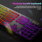 RGB Backlit Wired Gaming Keyboard – Mute USB Keyboard for Office & Home