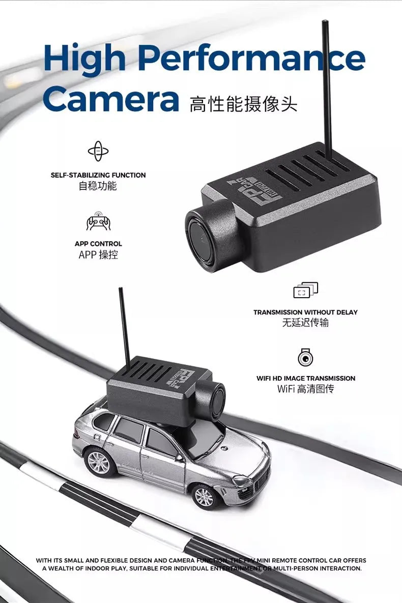 Car Model 1:64 6401 FPV RC Camera Mini Vehicle Full Scale Photo Self-stabilizing Rear Drive with 720P Remote Control Car