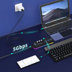 🌈🔌 RGB USB 3.0 Hub 7-Port – 5Gbps with Individual Switch