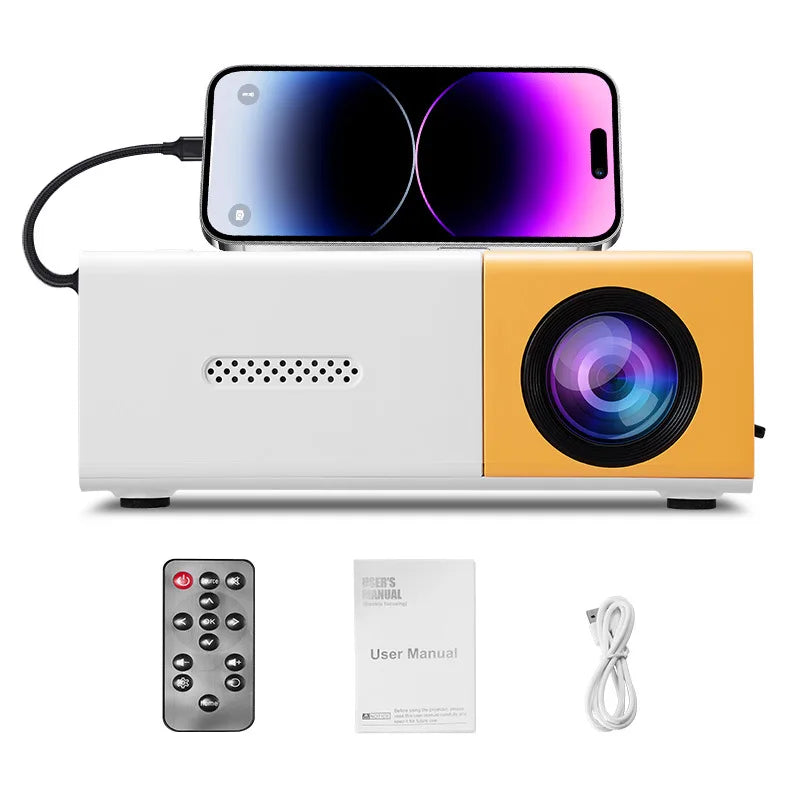 📽️✨ Portable Mini Projector Full HD 1080P Support 🎬 | USB-Powered with Remote Control 🎮 | Ideal for Smartphones & USB Devices 📱💻