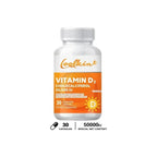Vitamin D3 50000IU - Muscle Health, Strong Bones and Nervous System Health, Support Immune
