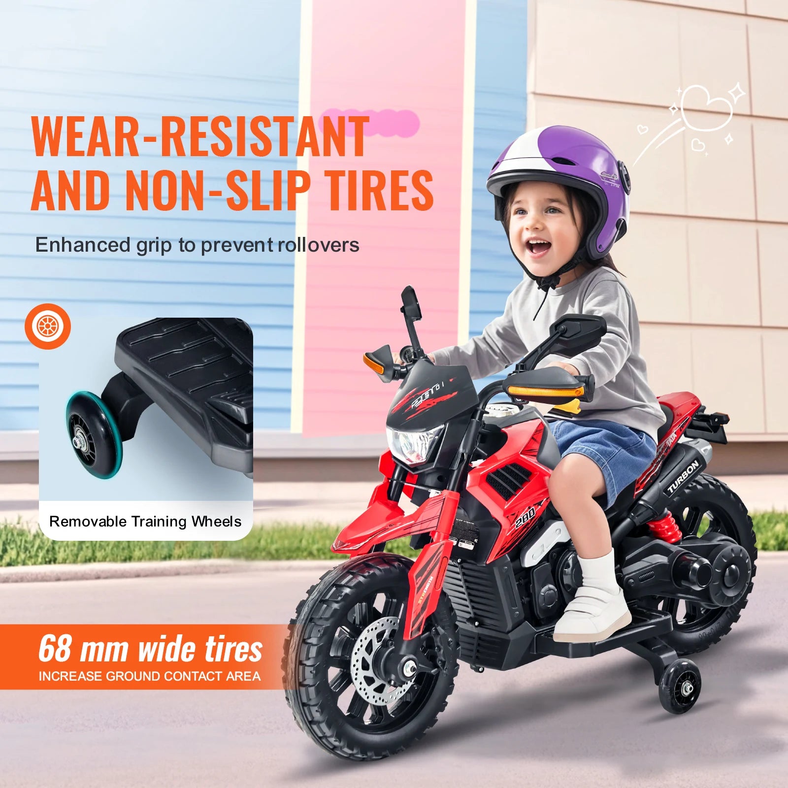 ⚡🏍️ 6V/12V Kids Electric Ride-On Motorcycle – Detachable Training Wheel, Headlight & Bluetooth Music Toy