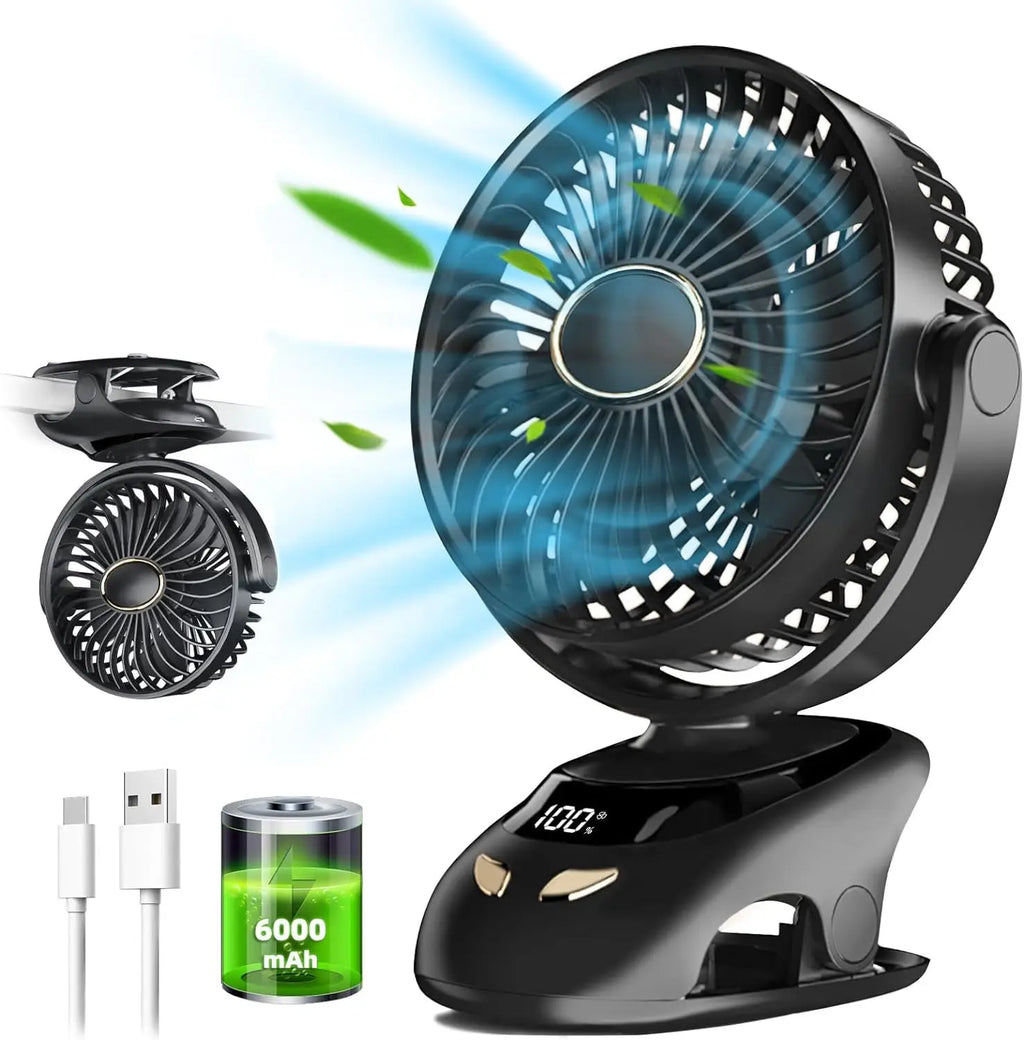 🌬️📎 Portable USB Clip-On Fan – Small Personal Desk Cooling