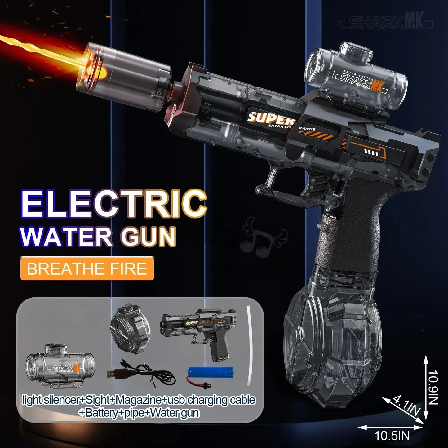💦⚡ Simulated Recoil Electric Water Gun – Automatic Sensor Light Water Pistol for Kids | Summer Outdoor & Beach Toy