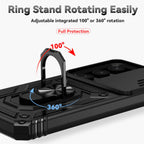 Luxury Armor Case with Ring Holder & Slide Camera Cover for Samsung Galaxy S Series