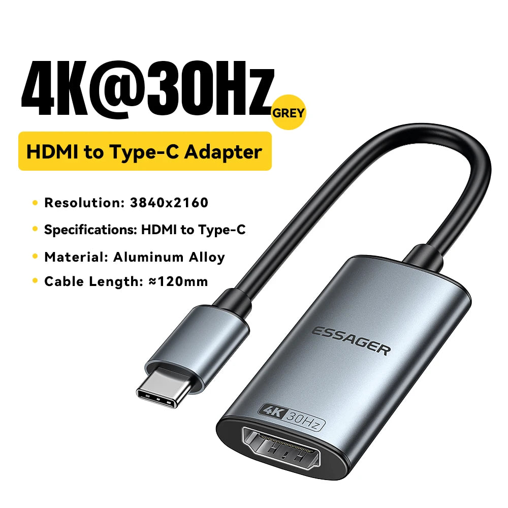 📺🔗 Essager HDMI to USB-C Adapter – 8K@60Hz / 4K@120Hz High-Speed Converter