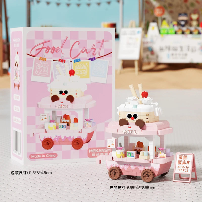 🍔🚗 Creative Micro-Grain Building Blocks – Dream Shop Hamburger Car Assembly Toy | Educational Kids Desk Decoration