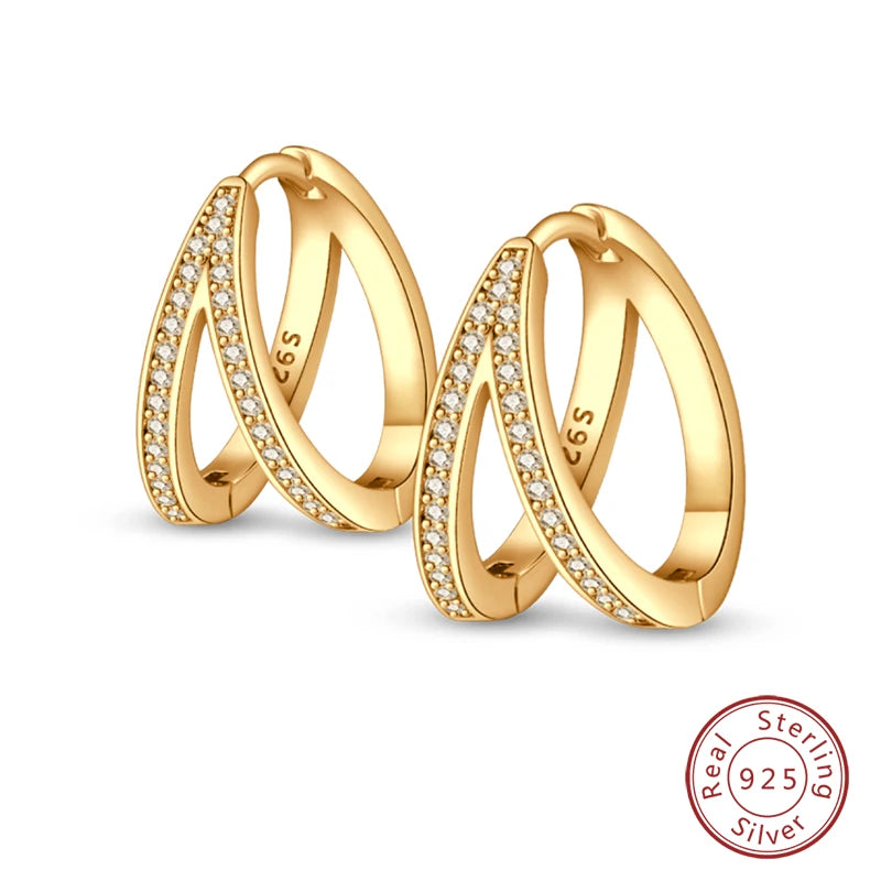 🌙⭐🐝 925 Sterling Silver Star Moon Bee Pendant Earrings ✨ | Gold-Tone Sparkling Zircon Luxury Earrings for Women 💎 | Wedding & Engagement Jewelry Gift 👰