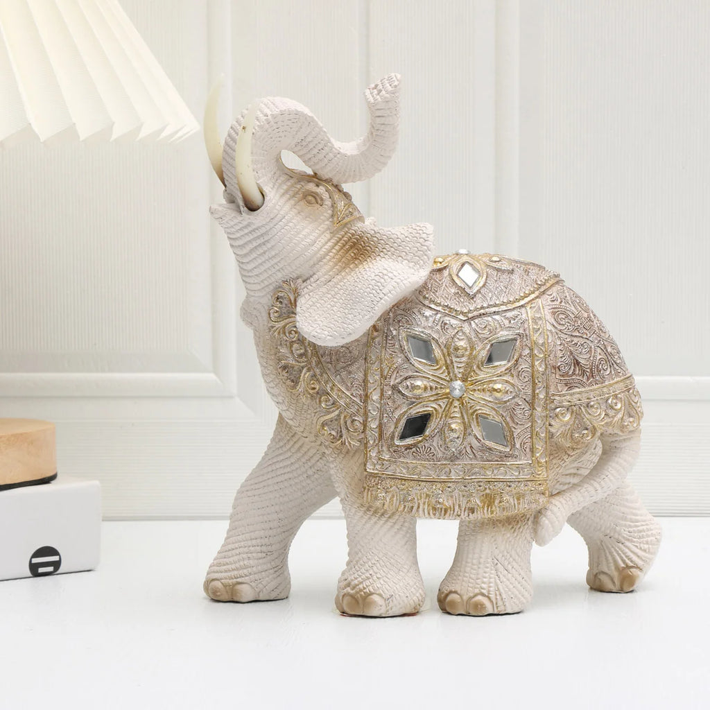 🐘✨ Lucky Elephant Feng Shui Statue 💰 | Wealth Attraction Decorative Sculpture 🏡 | Vibrant Elephant Figurine for Home & Office Décor
