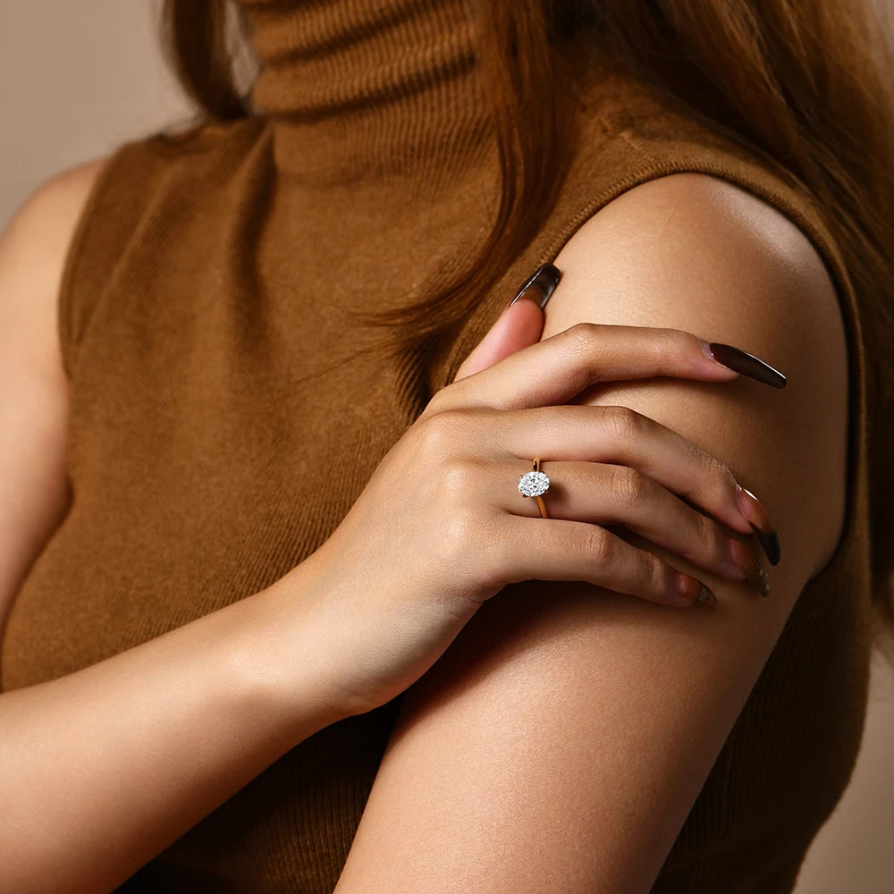 💎✨ ATTAGEMS Oval Cut 2CT D VVS1 Moissanite Engagement Ring 🤍 | 9×7mm S925 Sterling Silver Wedding Ring for Women 👰 | Luxury Jewelry Gift