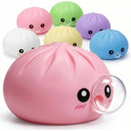Steamed Bun Squishy Set – Bubble-Blowing Stretchy Sensory Fidget Toy