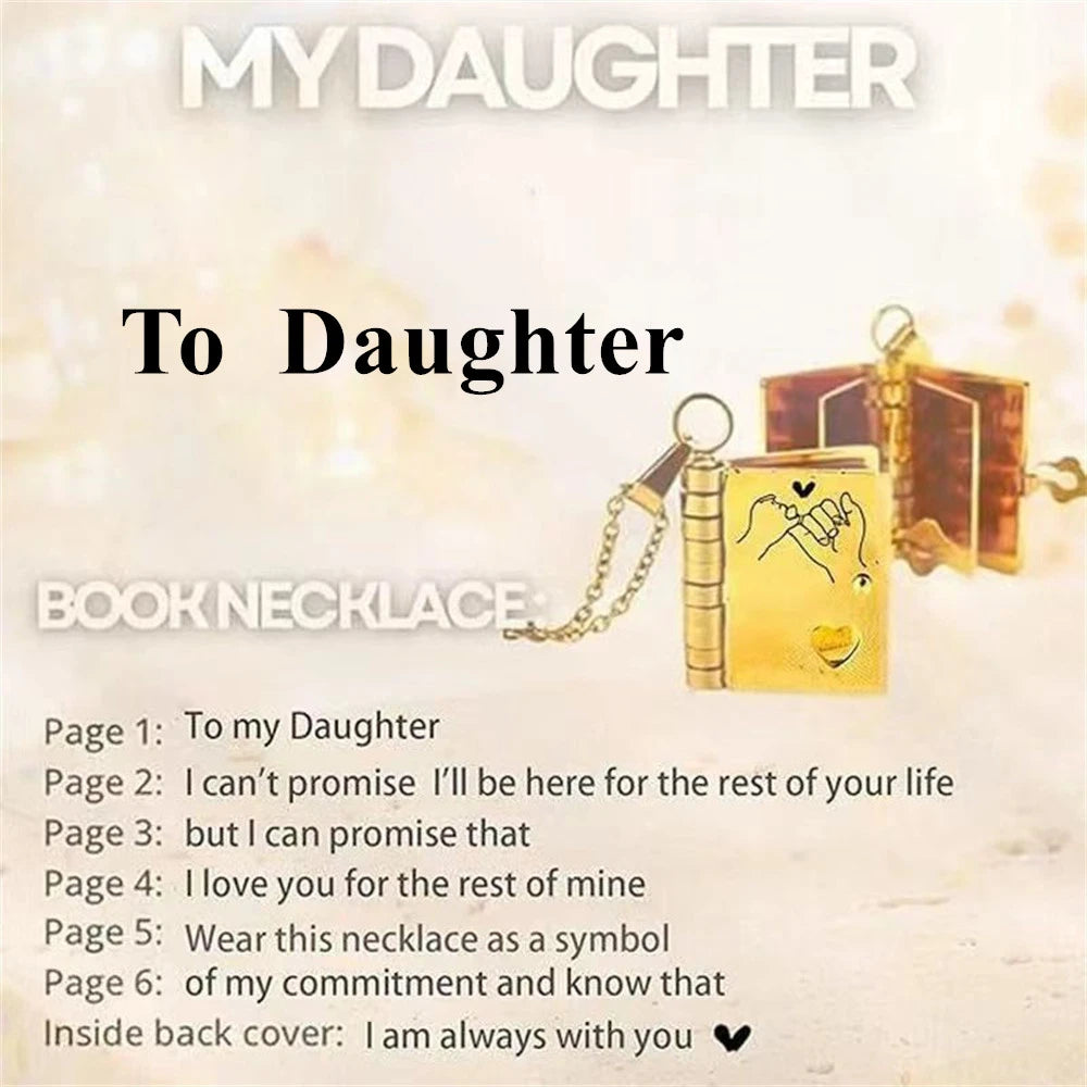 📖💙 To My Champion Son Book Necklace 🏆 | Engraved Openable Book Pendant with 6 Message Pages ✨ | Birthday Gift for Boys – My Little Hero 💪