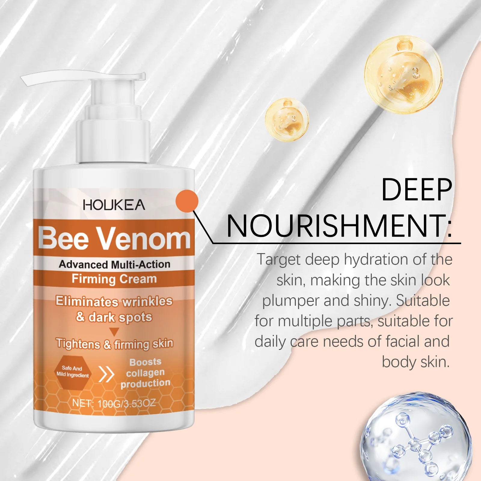 🐝✨ Bee Venom Firming Skin Tightening Cream – Body Lifting, Wrinkle-Reducing & Moisturizing Lotion