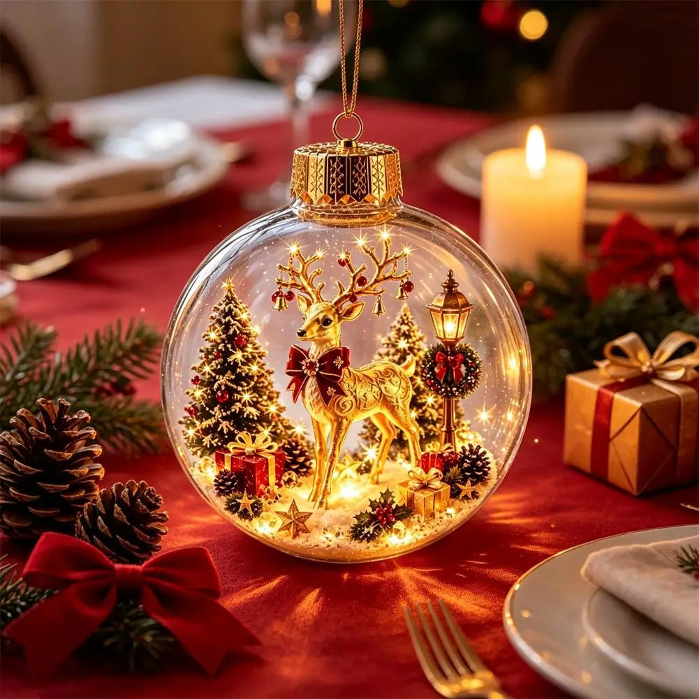 Christmas Story Crystal Ball – Glowing Nutcracker & Snowman Décor